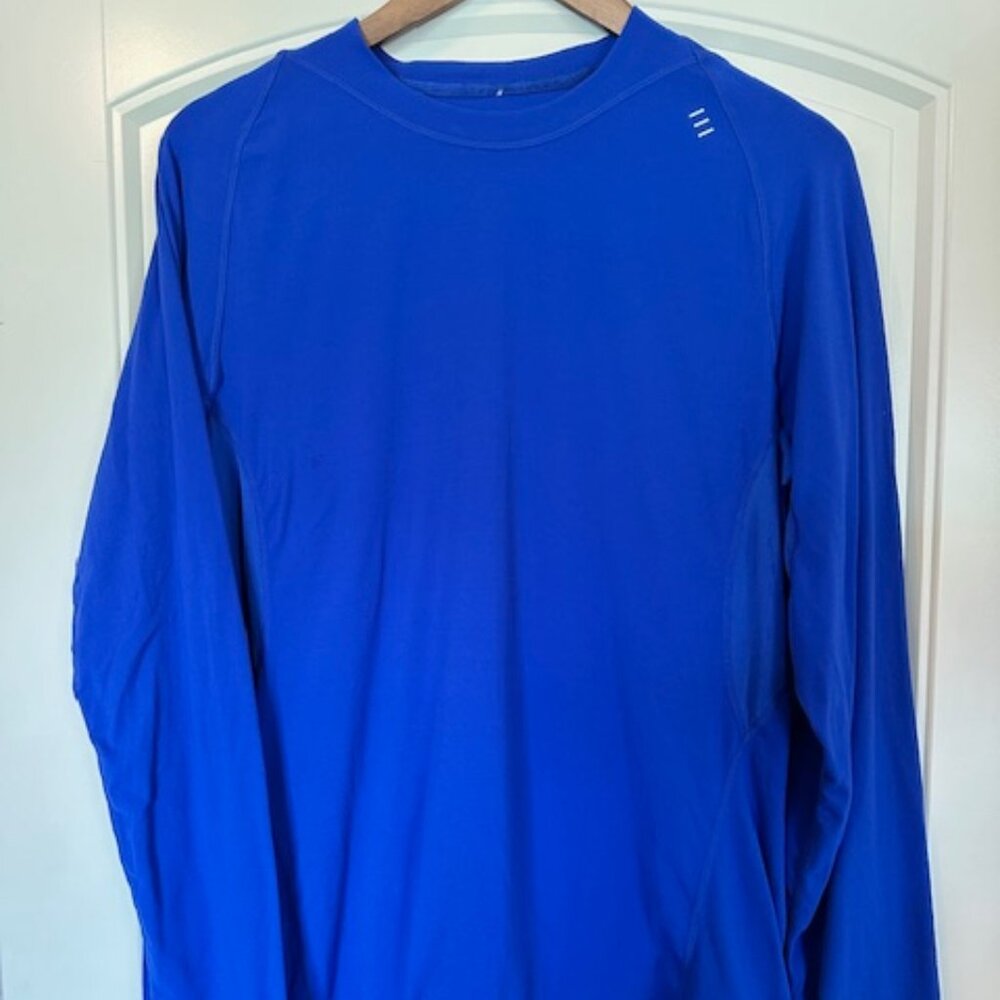 Mens Lululemon Blue License to Train Long-Sleeve Shirt-Medium